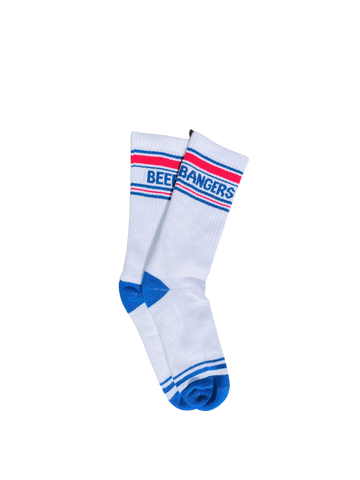 BANGER'S & BEER CREW SOCKS (red white & blue)