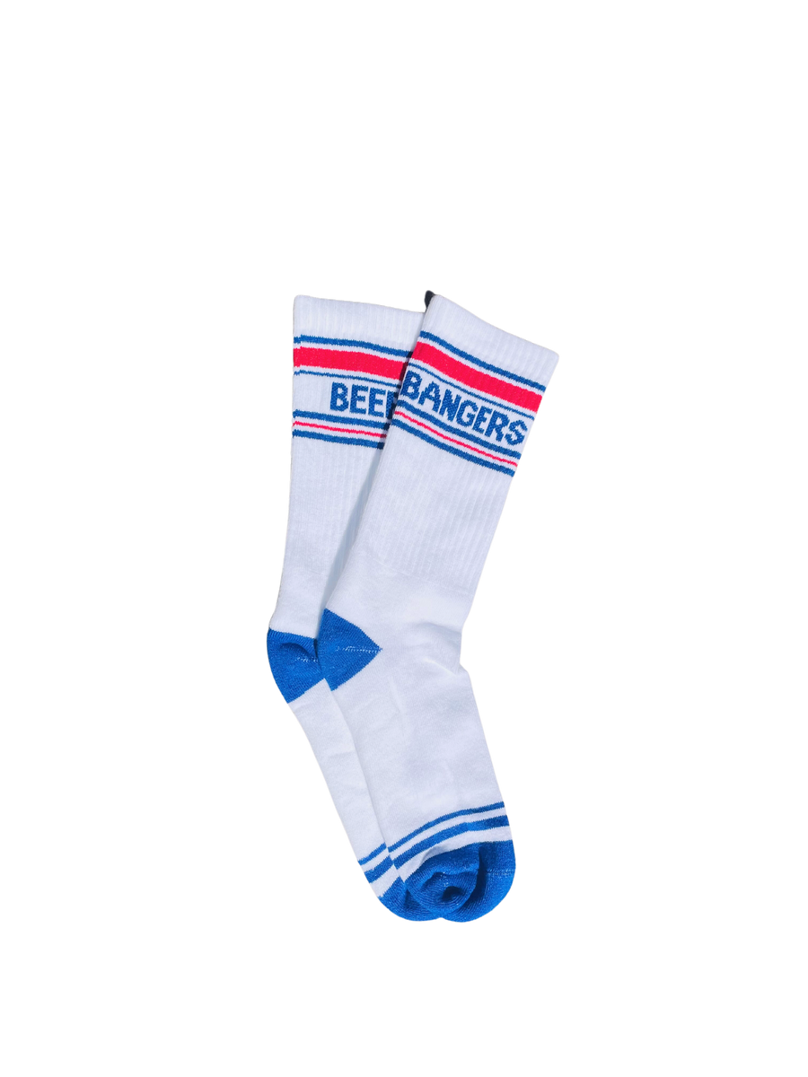 BANGER'S & BEER CREW SOCKS (red white & blue)