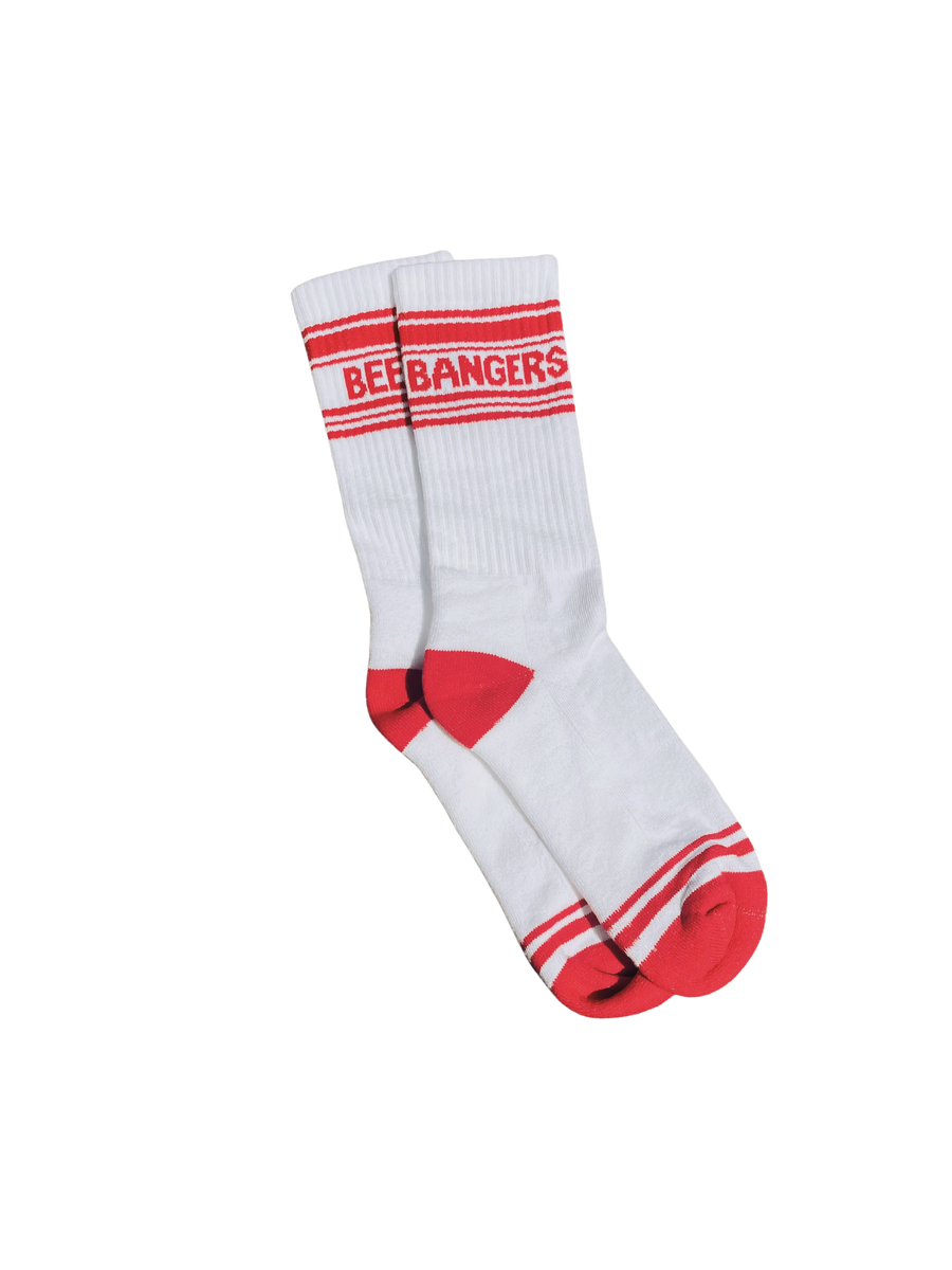 BANGER'S & BEER CREW SOCKS (red & white)
