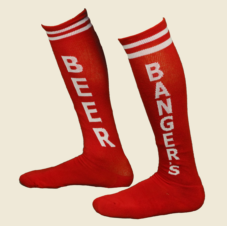 BANGER'S RED & WHITE SOCKS