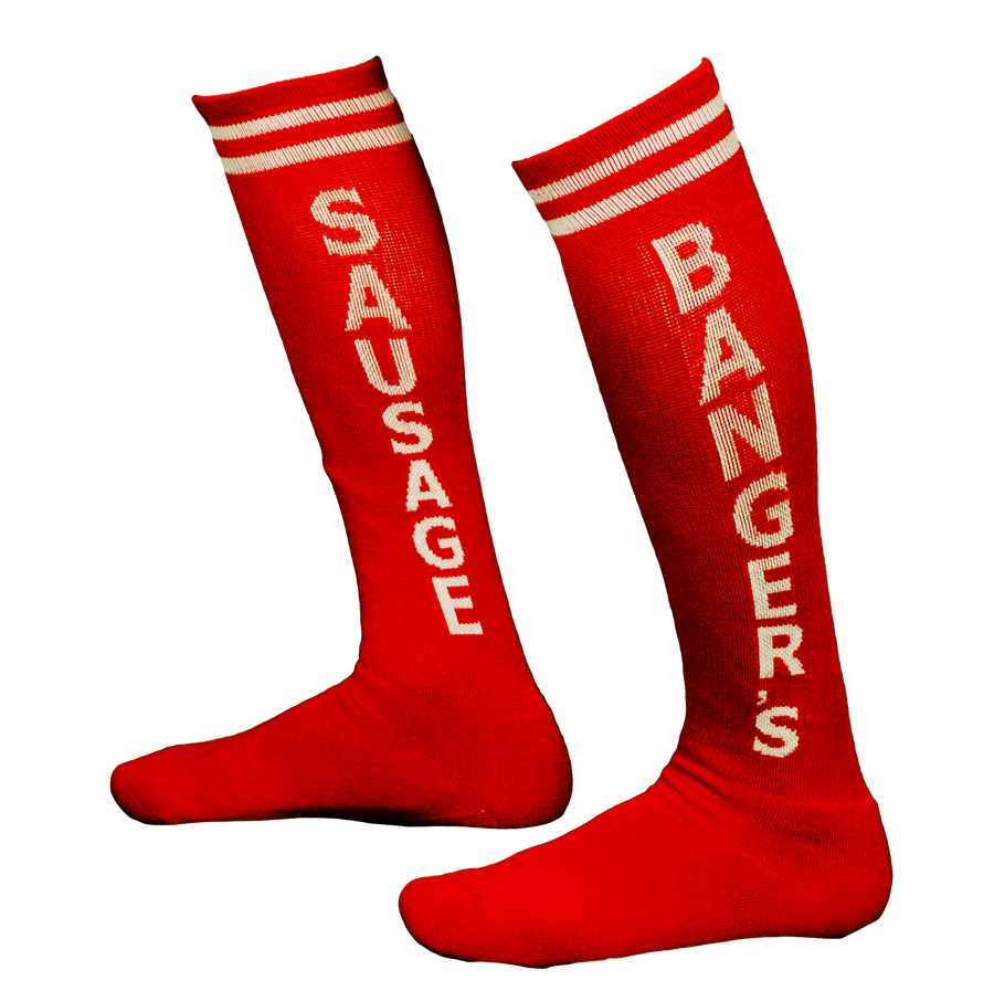 BANGER'S RED & WHITE SOCKS